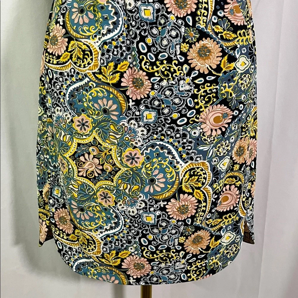 LOFT Multicolor Paisley Print Pull-On Skirt